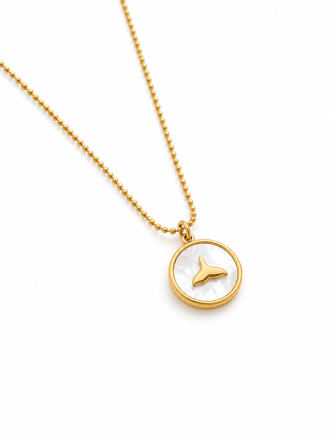 Mother of Pearl Whale Charm Pendant