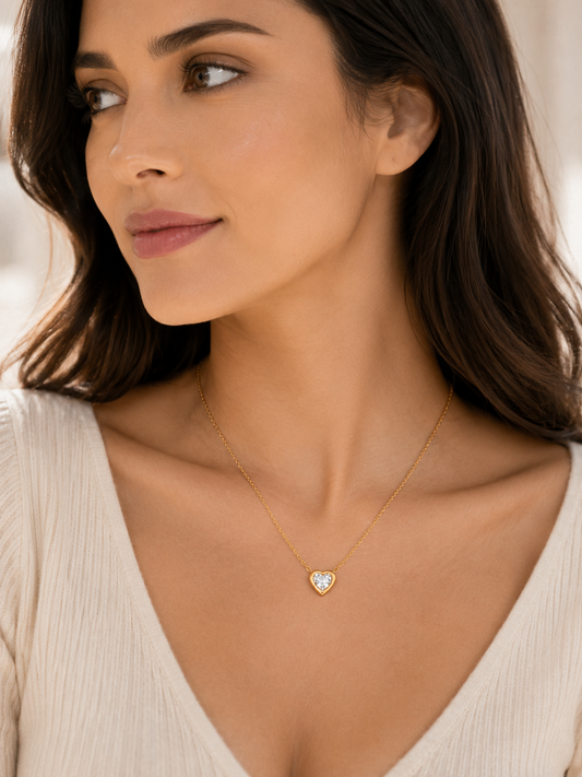 Crystal Cut Heart Necklace