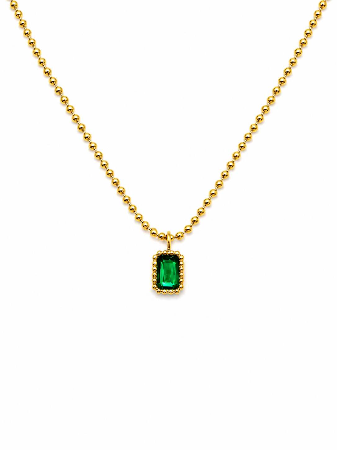 Emerald Cut Green Pendant