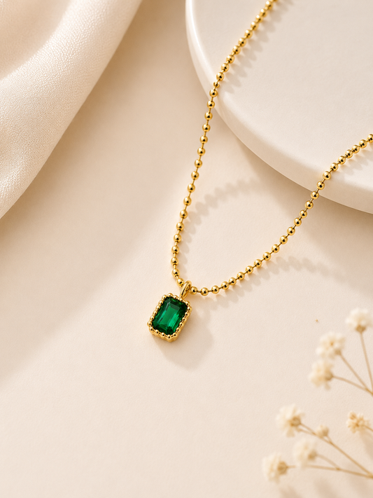 Emerald Cut Green Pendant