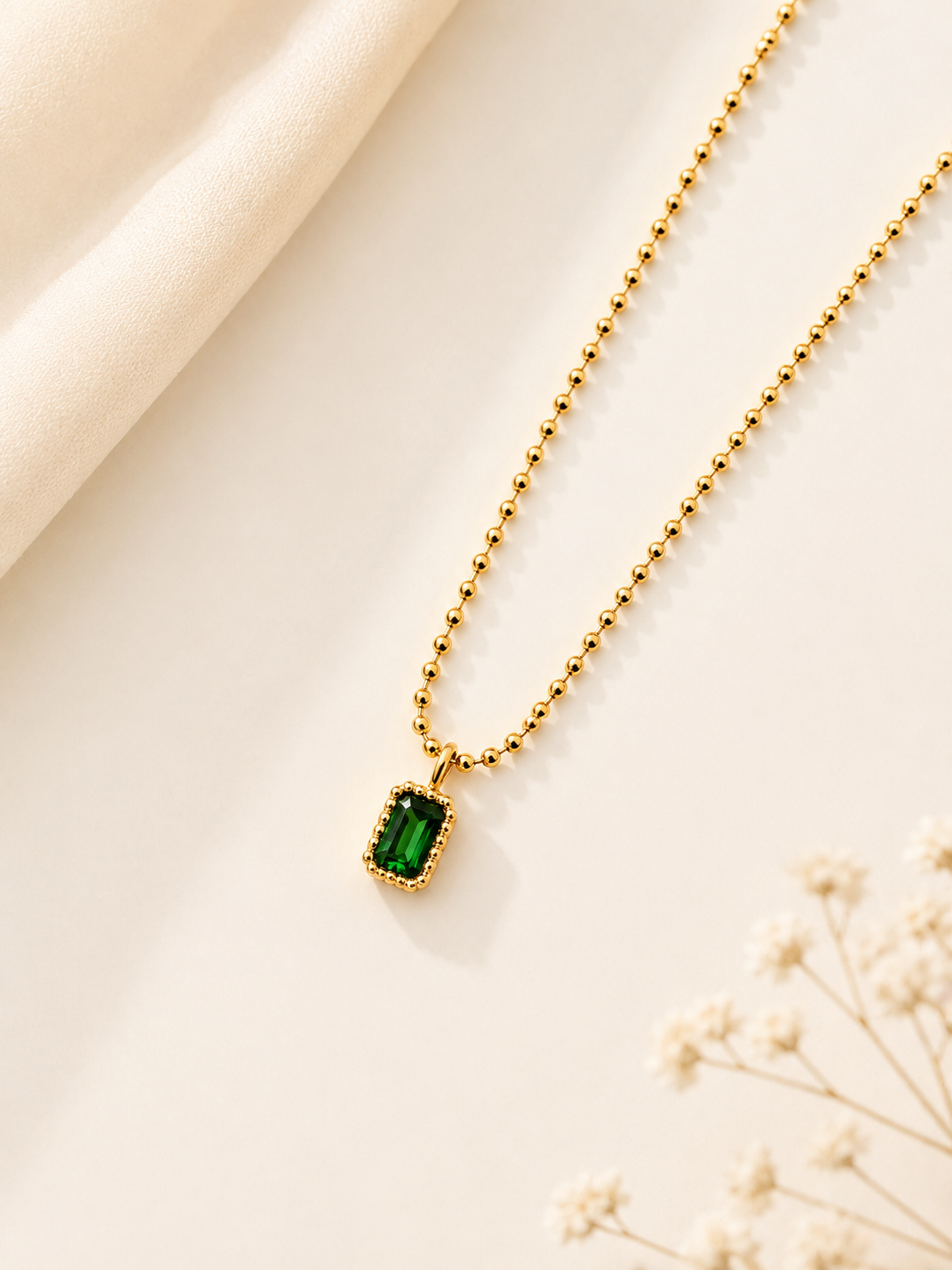 Emerald Cut Green Pendant