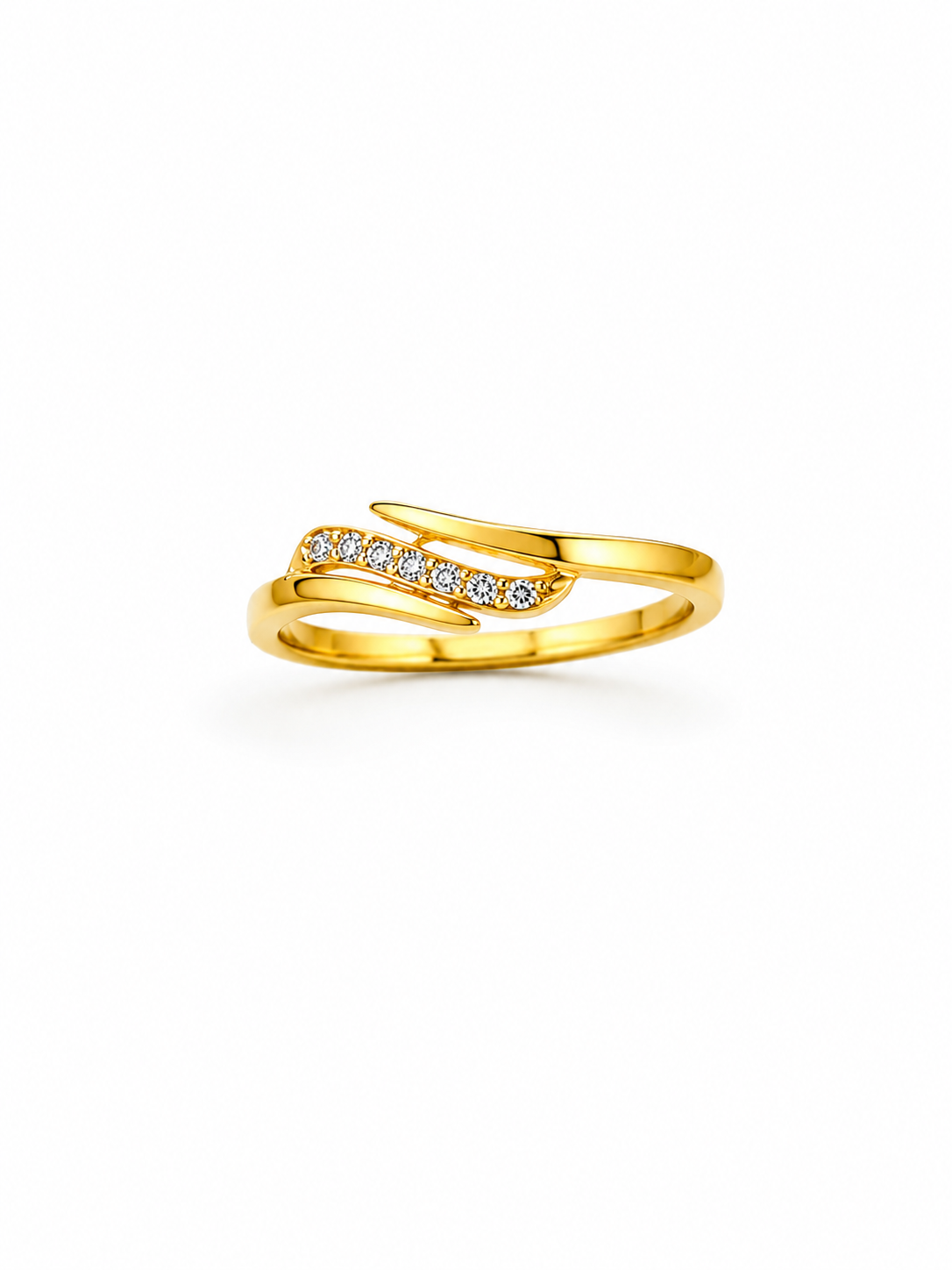 Curved Crystal Sweep Ring