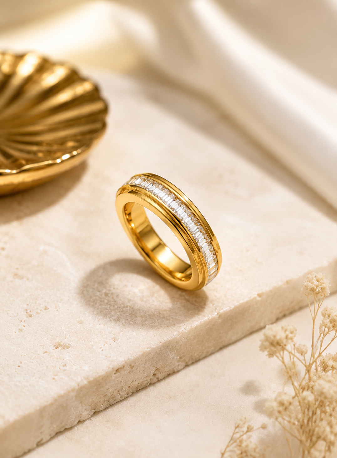 Classic Crystal Channel Ring
