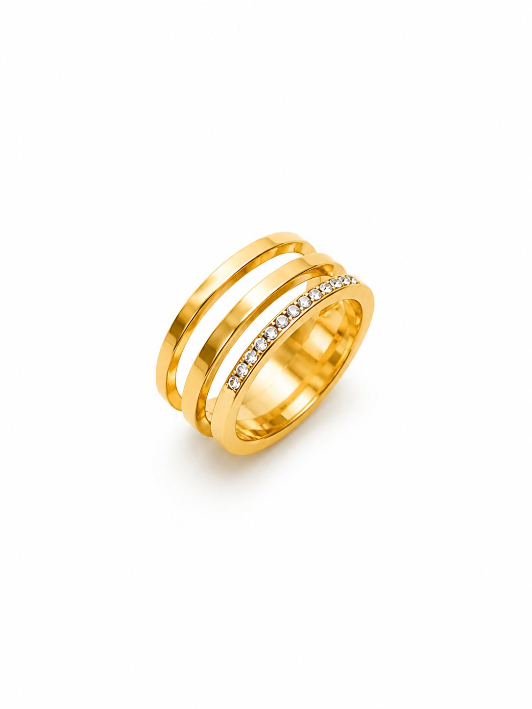 Triple Band Crystal Ring
