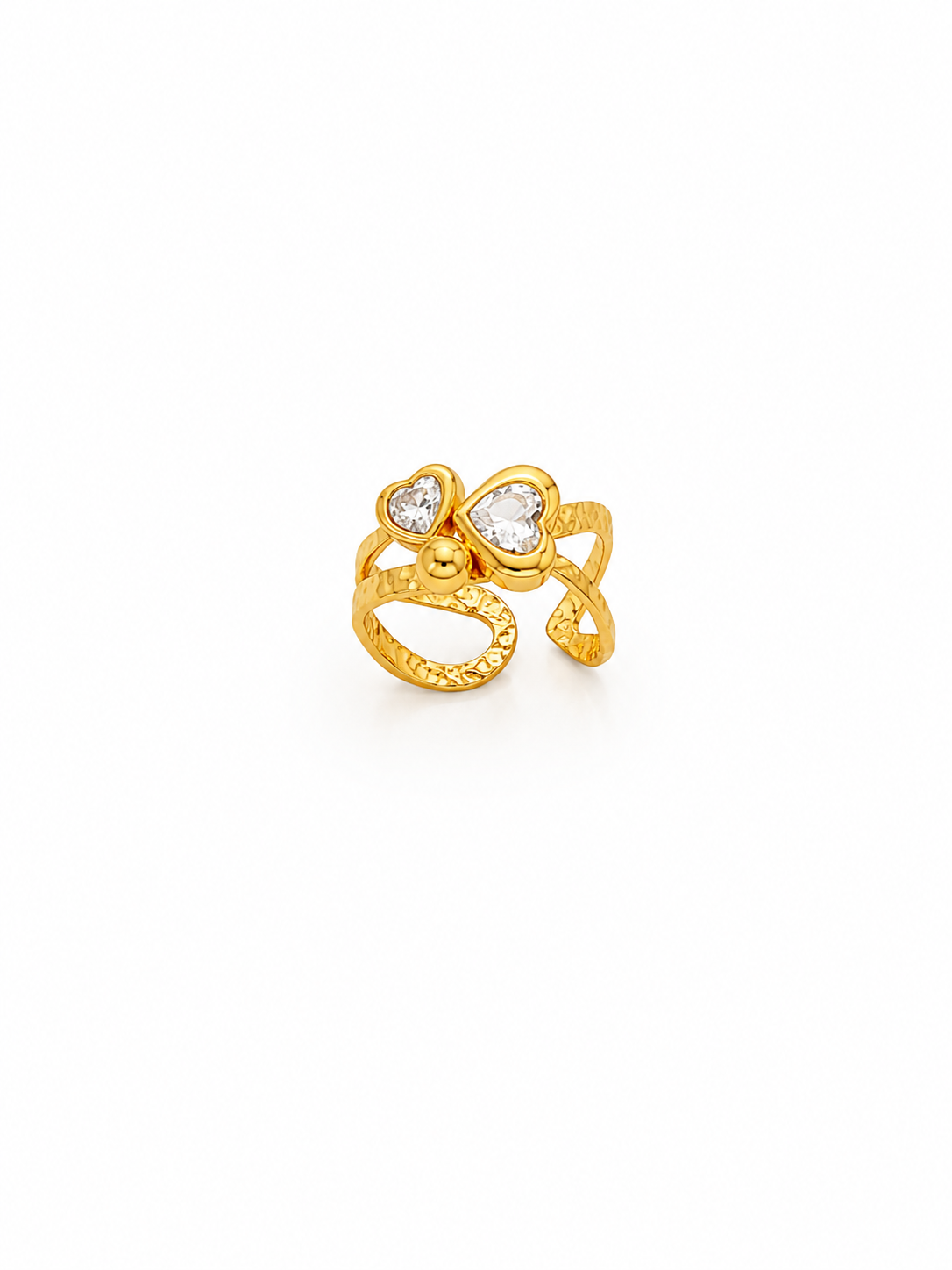 Double Heart Crystal Ring