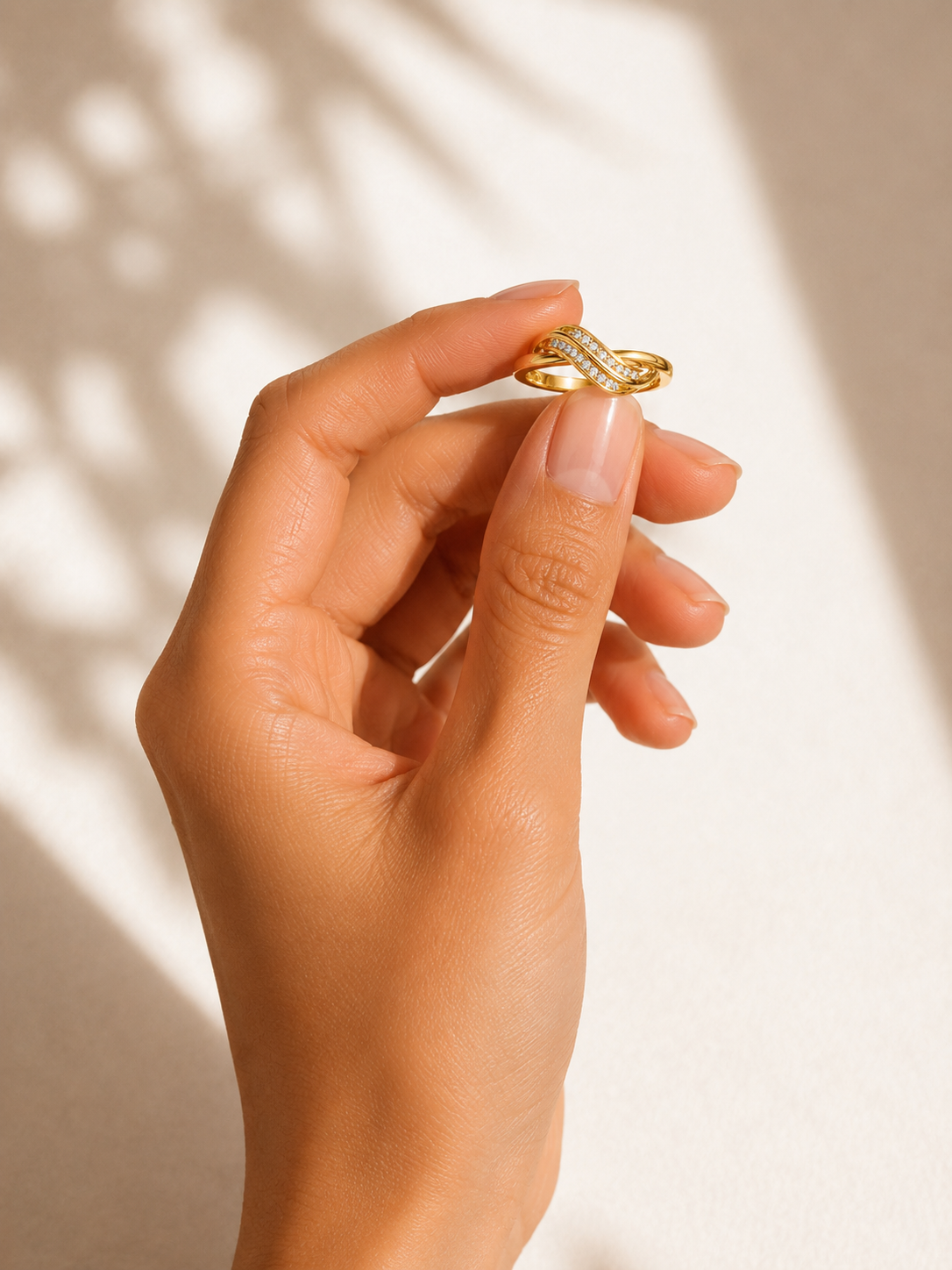 Interwoven Crystal Wave Ring